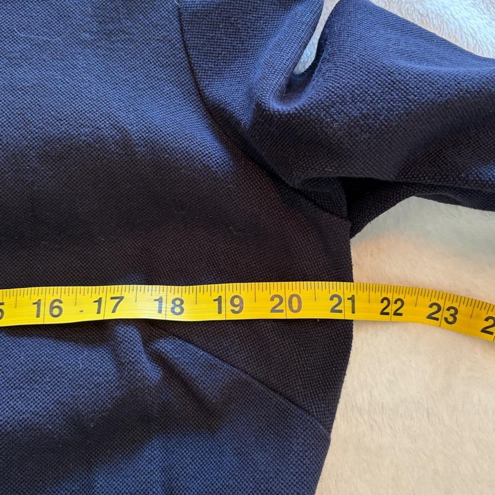 Talbots Navy Dress with Blue-White Stripe Collar - Picture 5 of 8